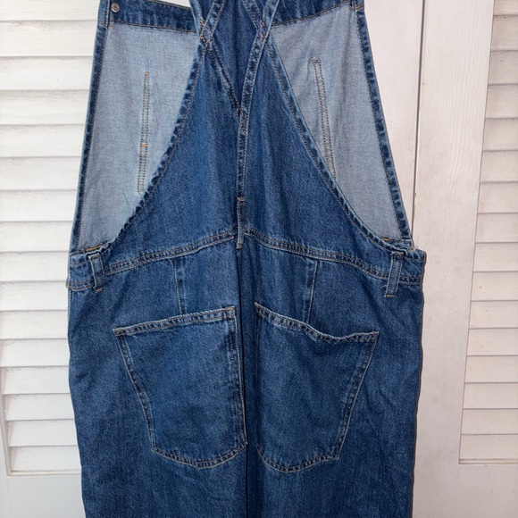 Free People We The Free Ziggy Denim Overalls Straight Leg Large - Picture 6 of 9
